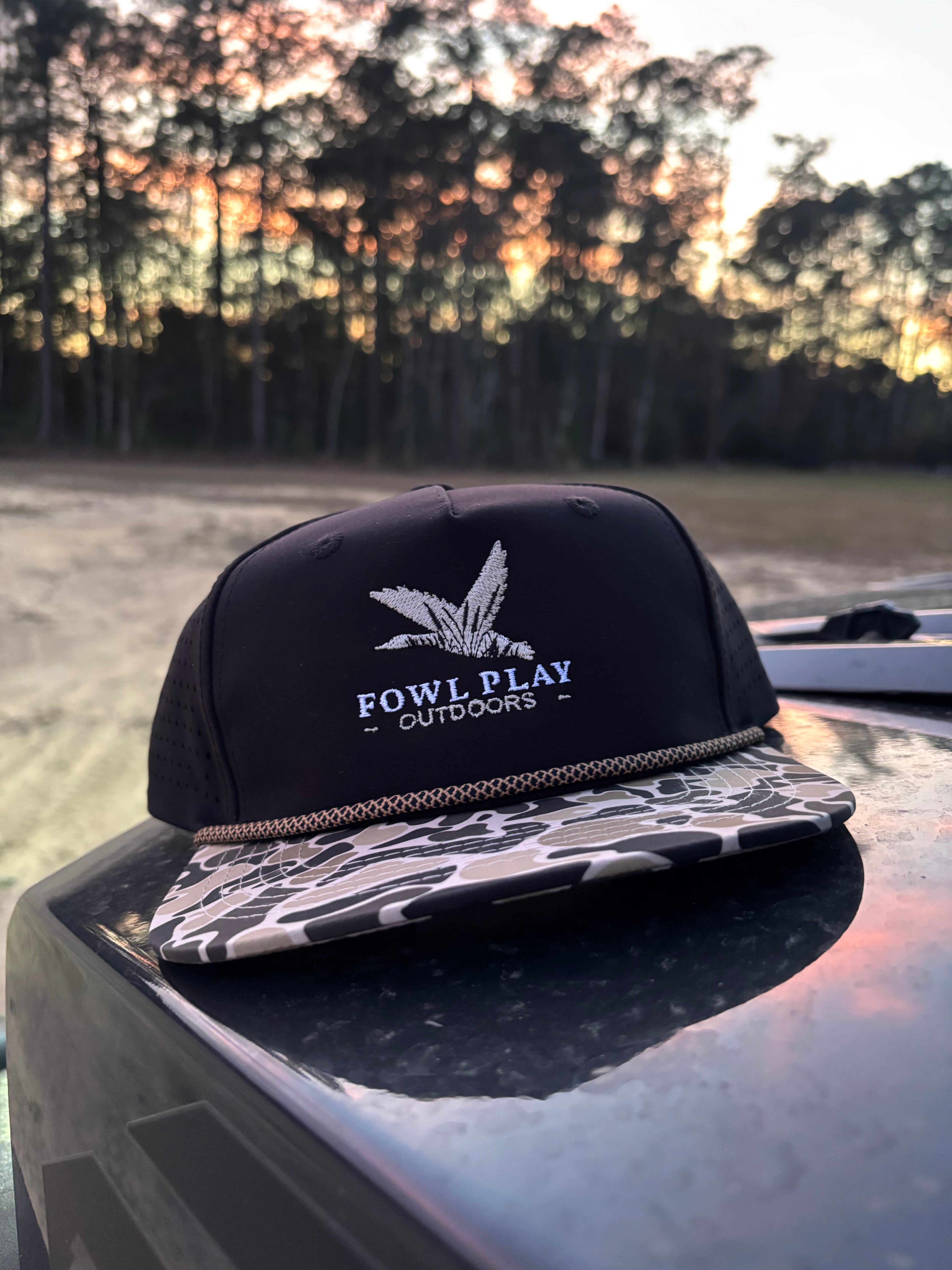Black and duck camo Fowl Play hat